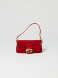 Fendi Suede Baguette Red Bag
