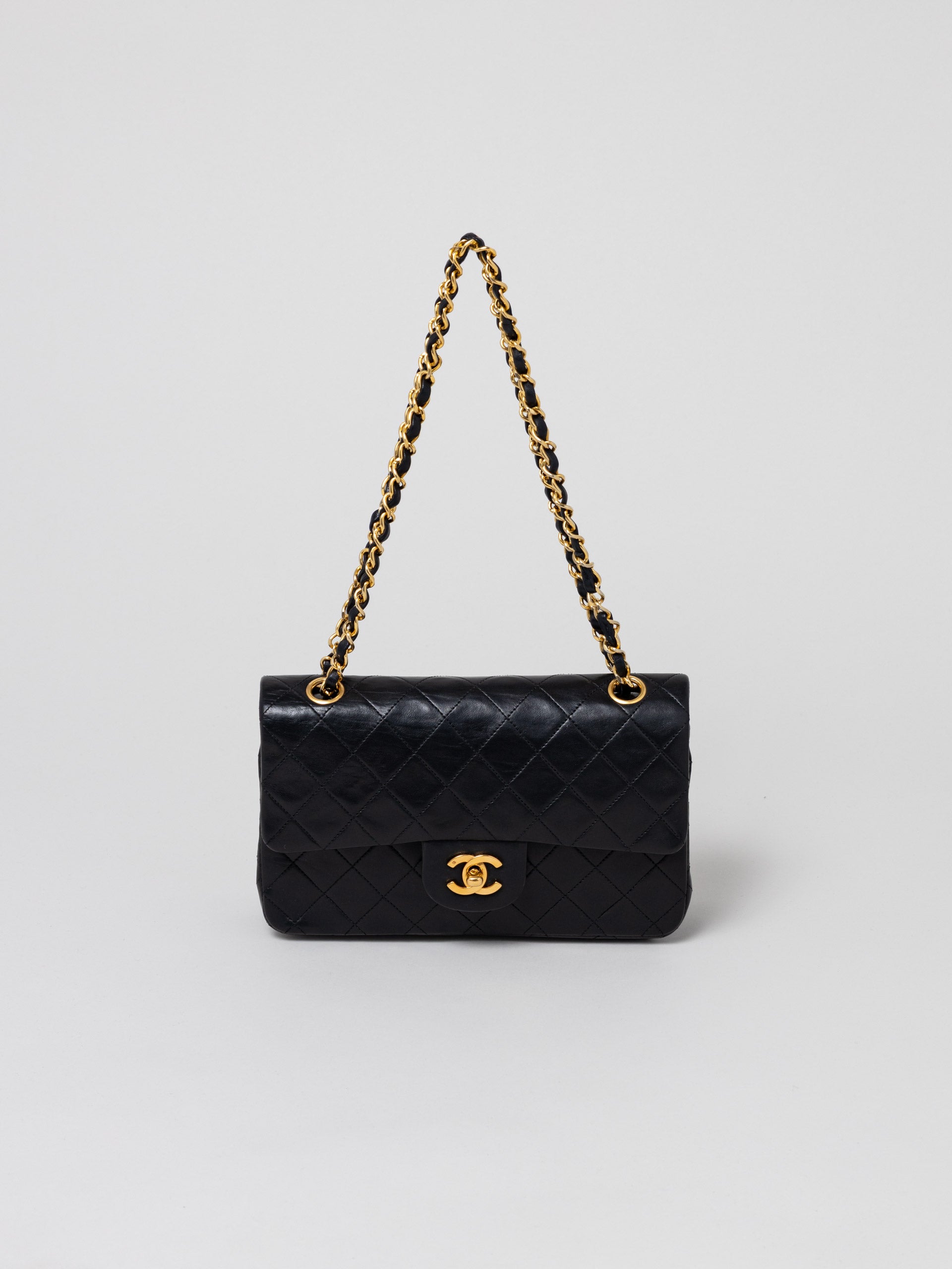 Chanel 24k gold double flap shoulder bag 23