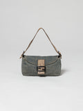 Fendi Denim Python Baguette Bag