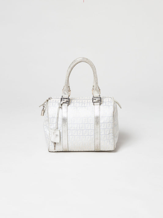Fendi Silver Boston Bag