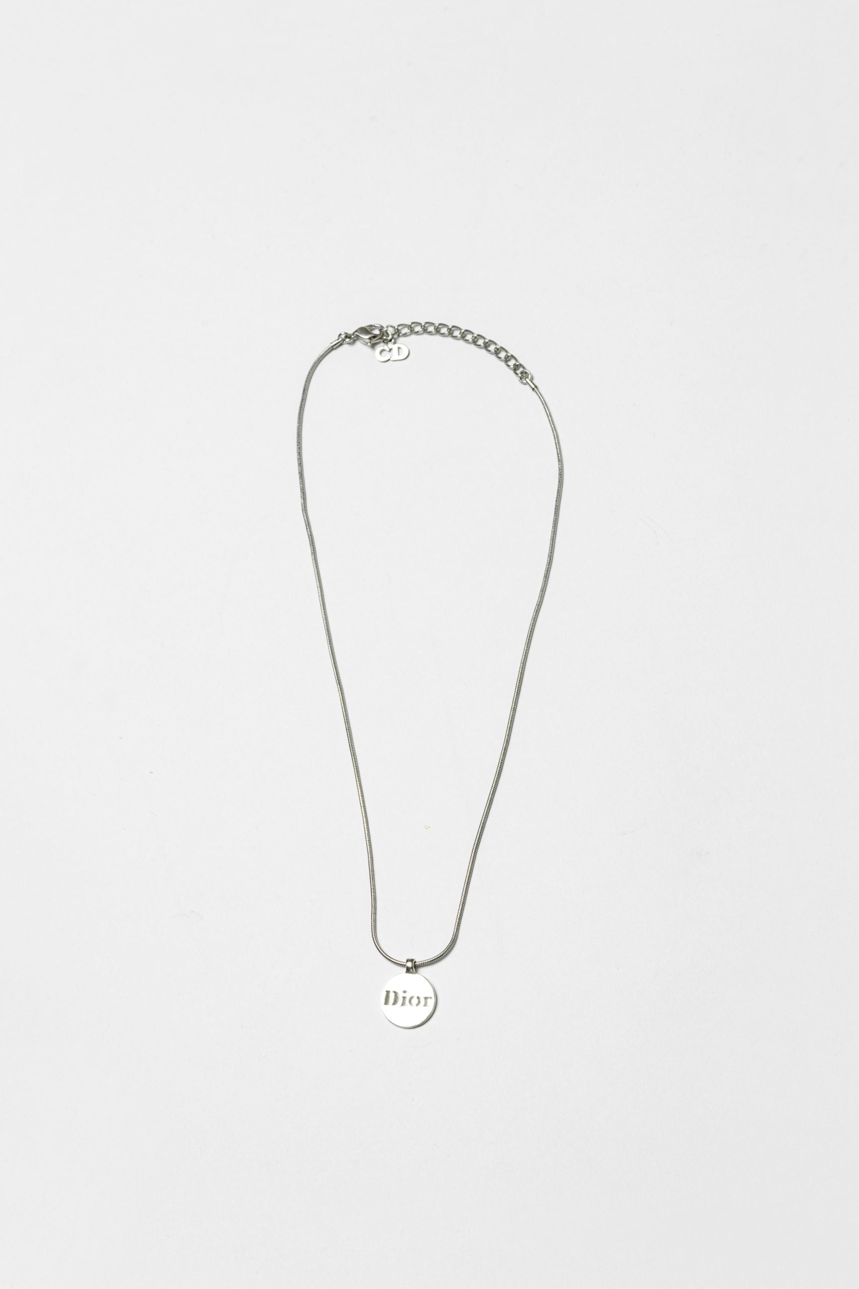 Dior Necklace Silver Logo