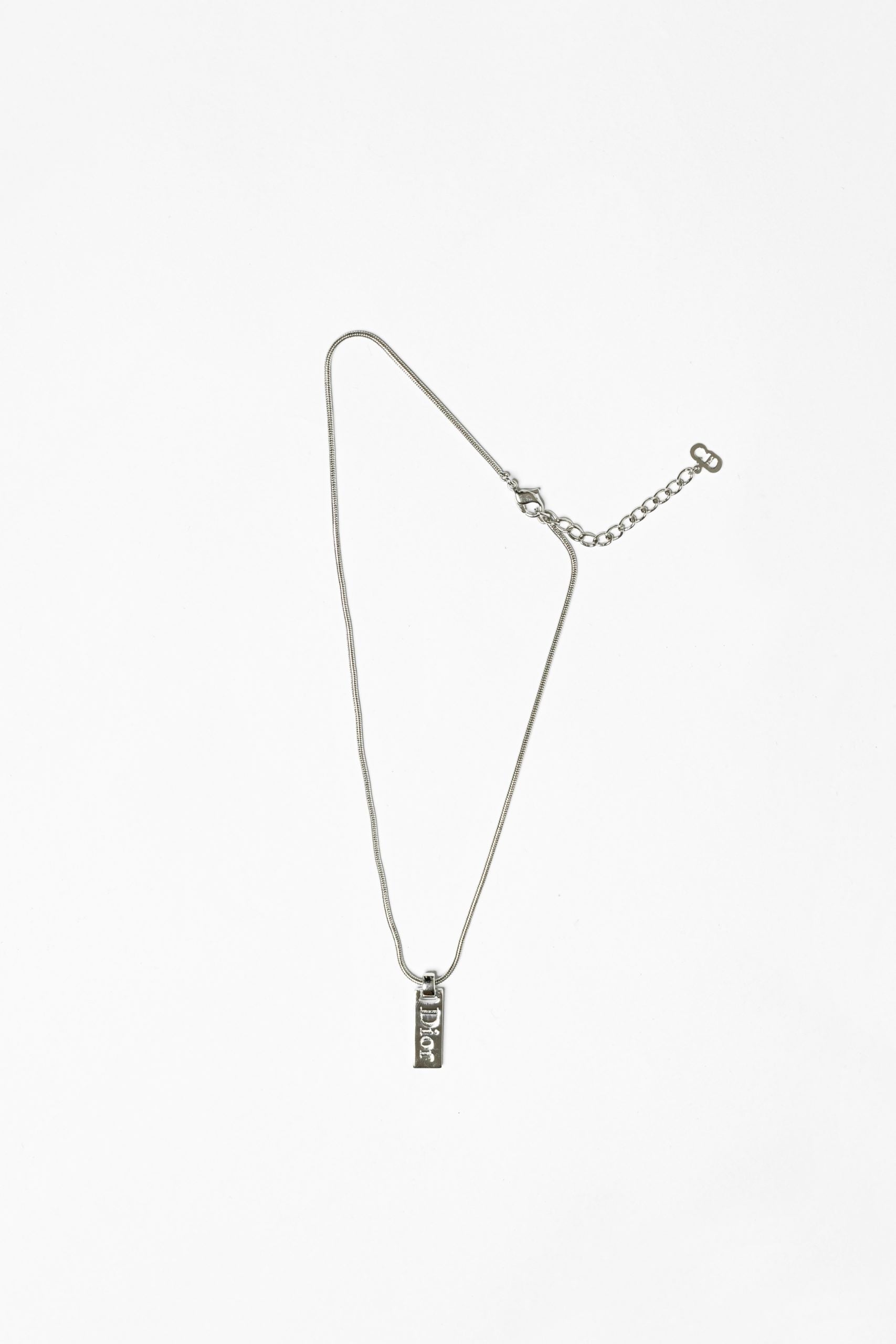 Dior Necklace Silver Logo