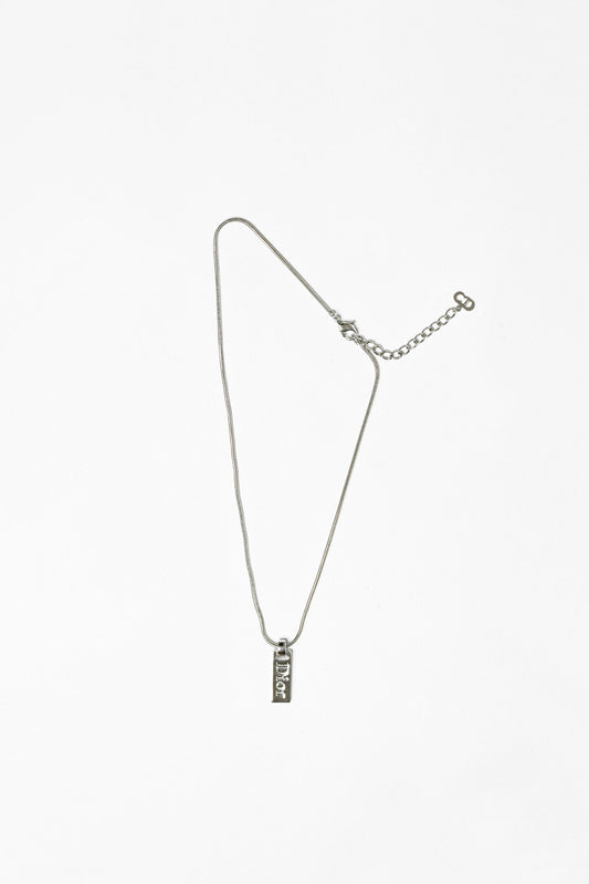 Dior Necklace Silver Logo