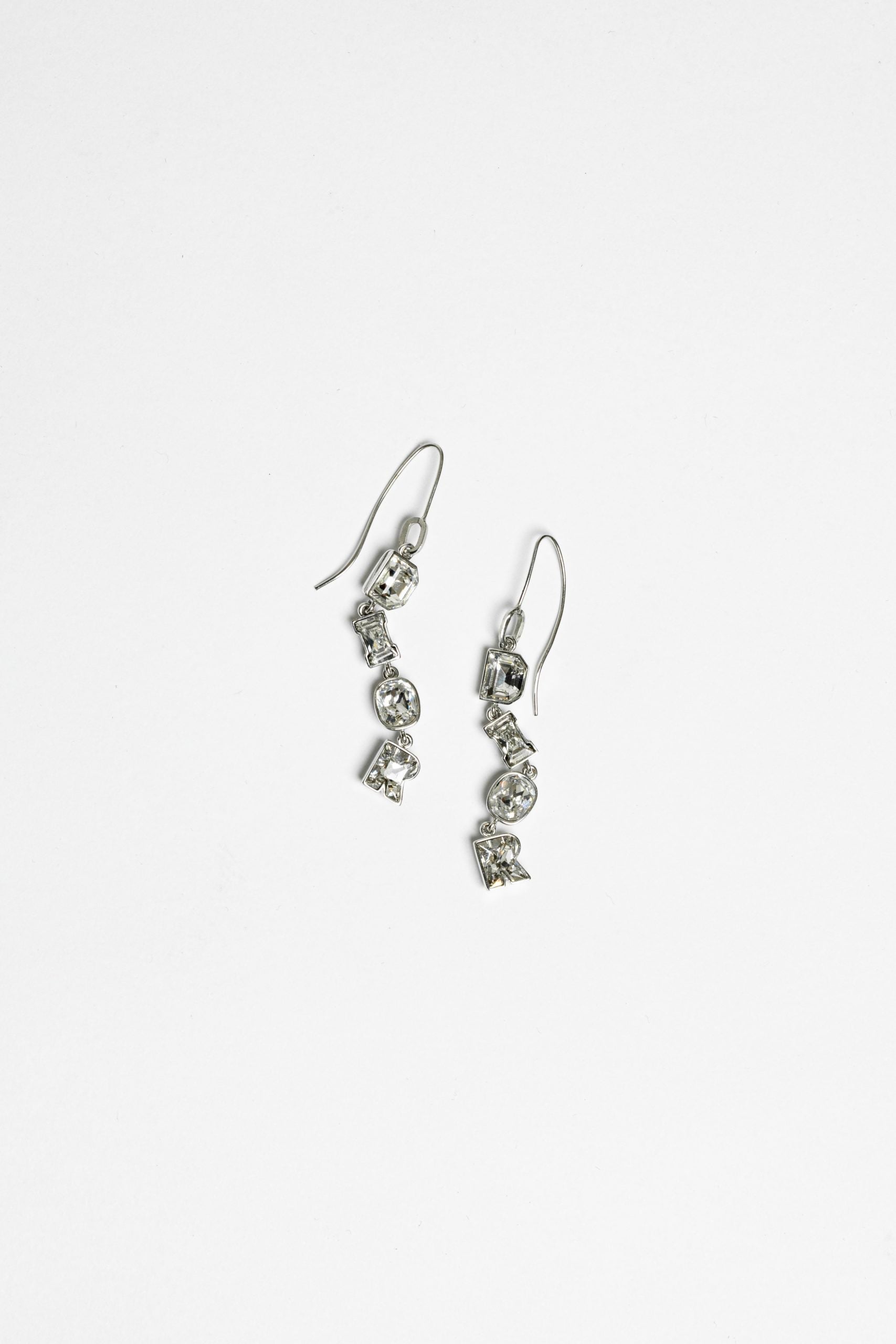 Dior Earrings Silver Stones