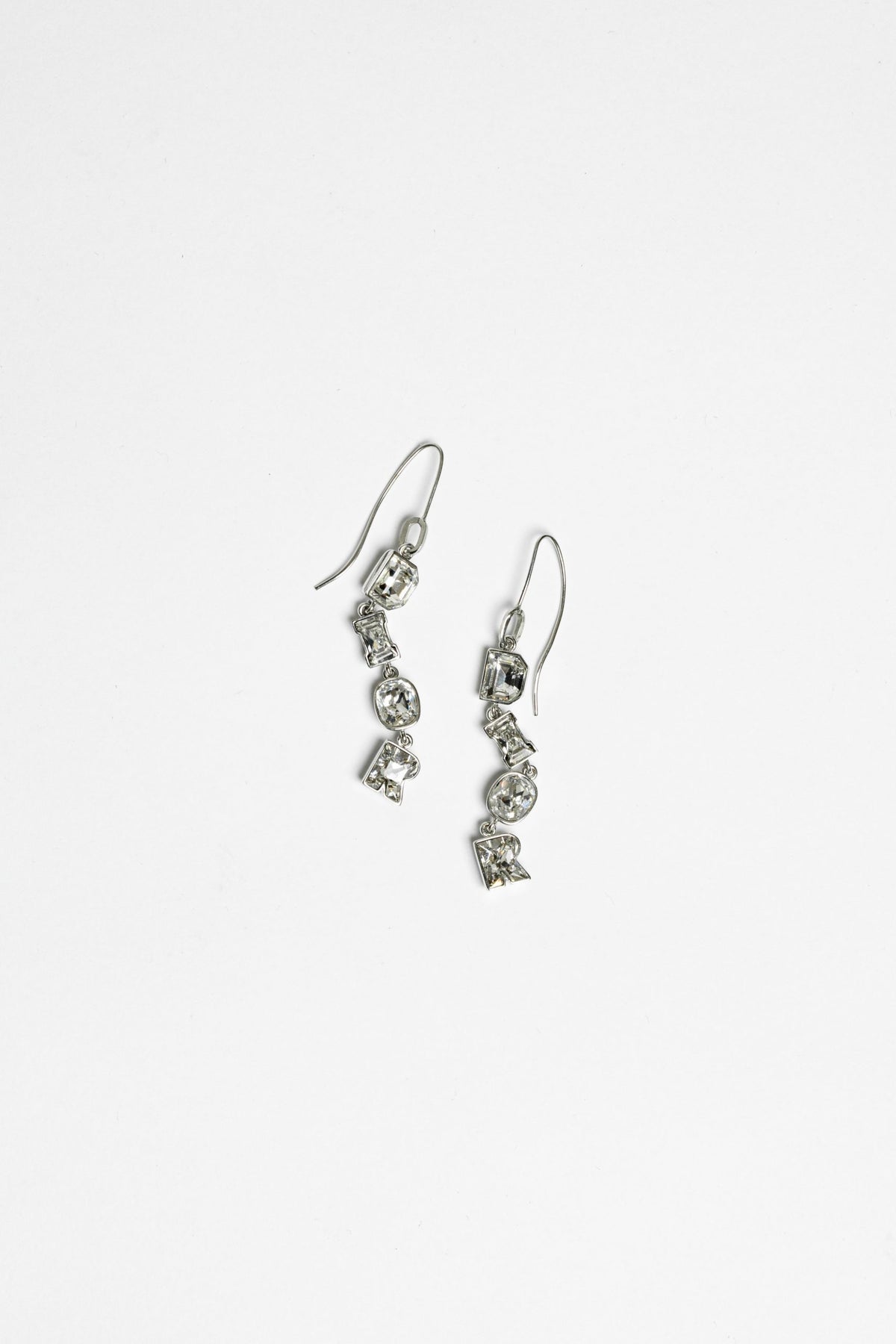 Dior Earrings Silver Stones