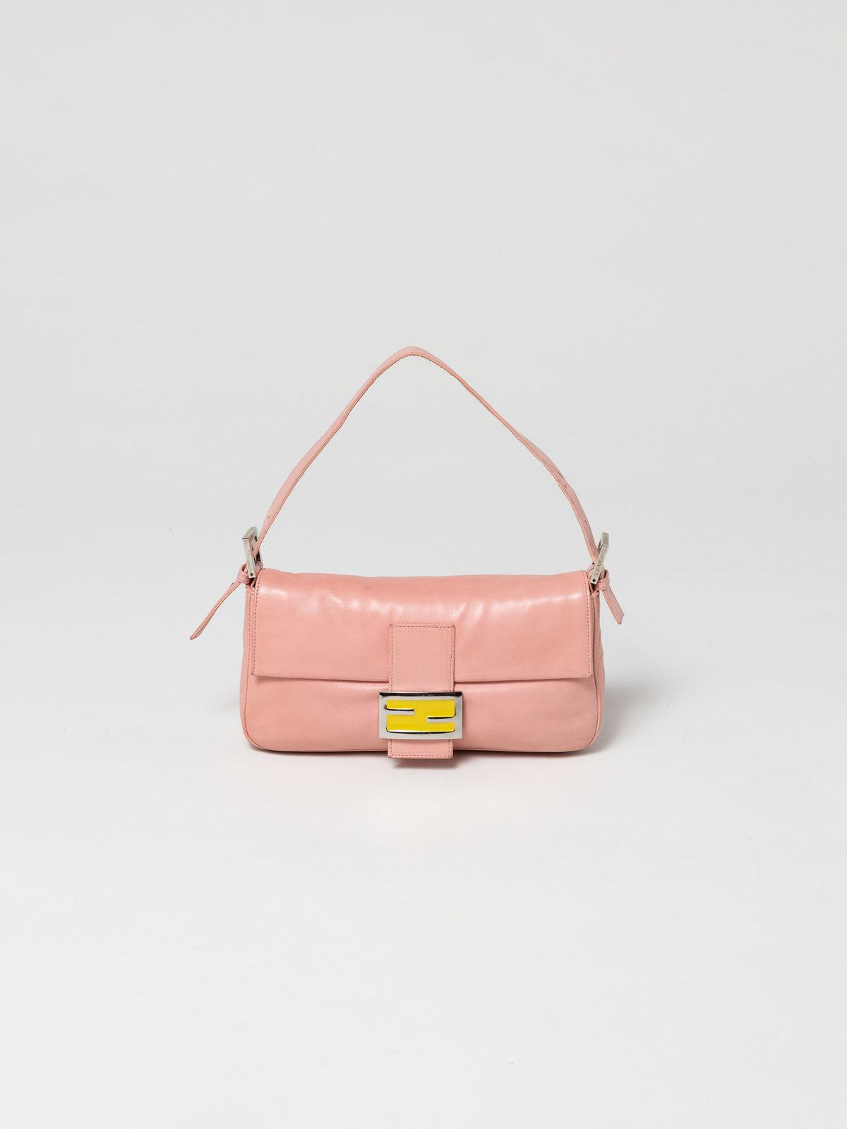 Fendi Leather Baguette Pink Bag