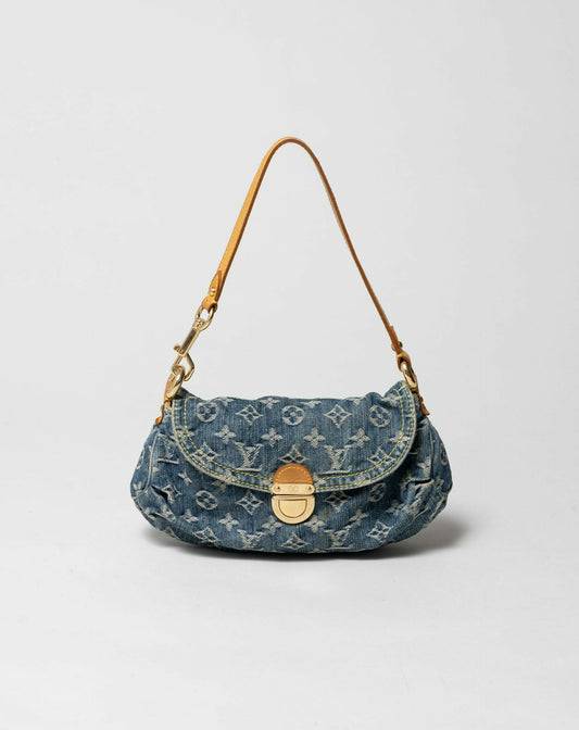 Louis Vuitton monogram denim pleaty bag