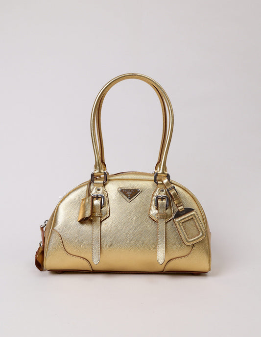 Prada Gold Saffiano Bag